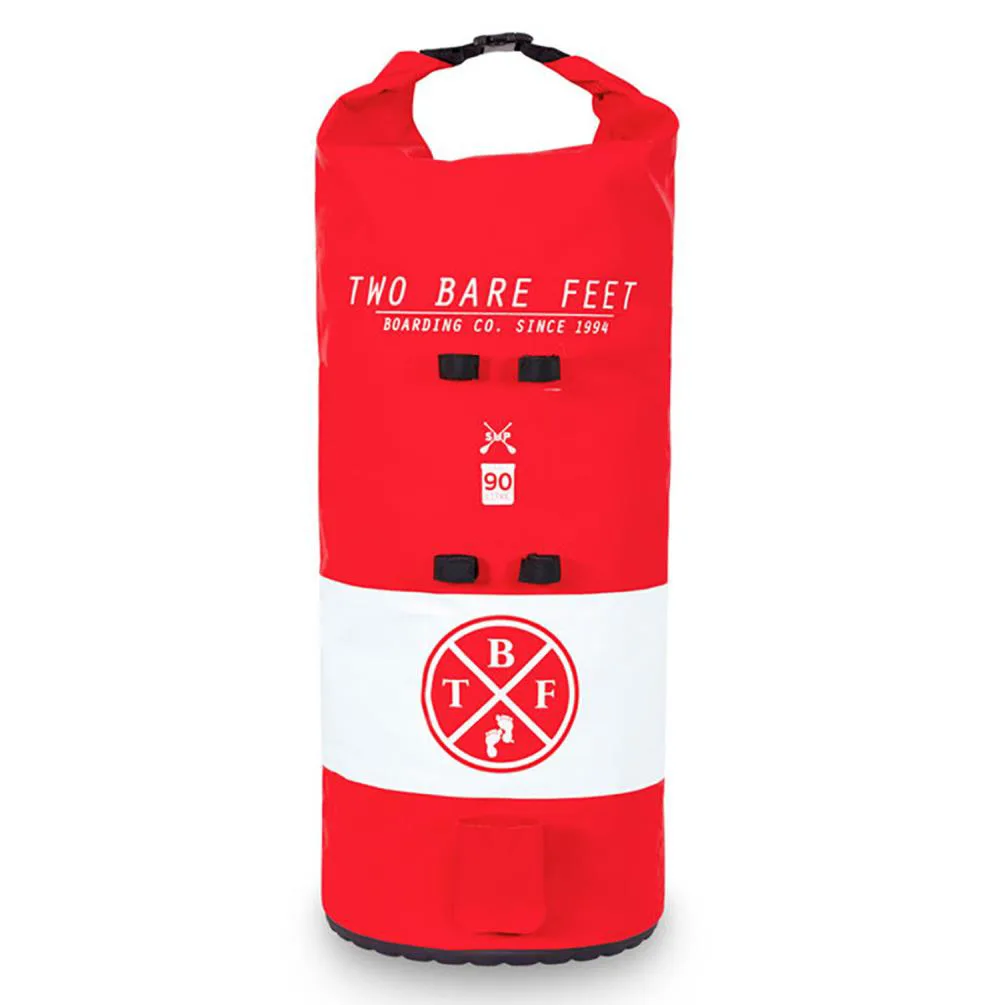 Two Bare Feet 90L Waterproof Dry Bag / SUP Carry Bag - Red