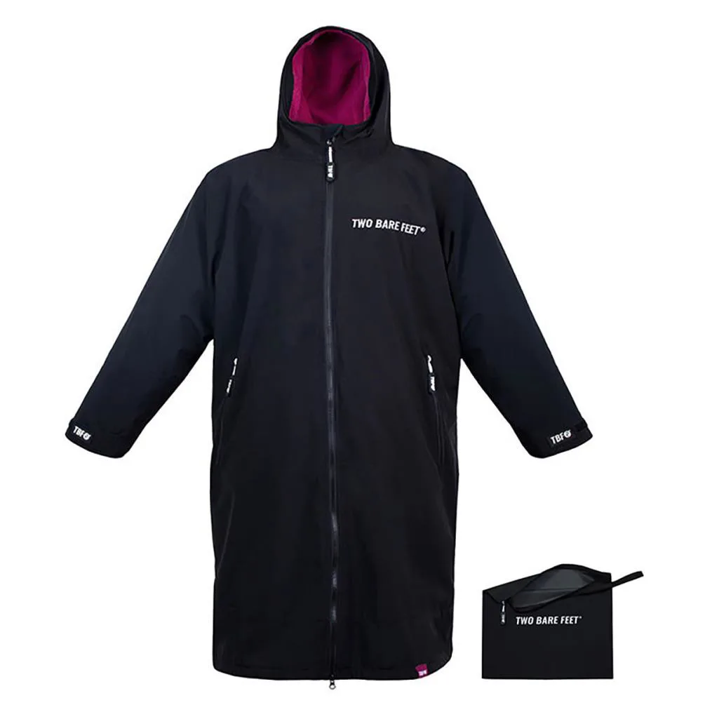 Two Bare Feet Weatherproof Packable Changing Robe & Travel Bag - Black / Raspberry