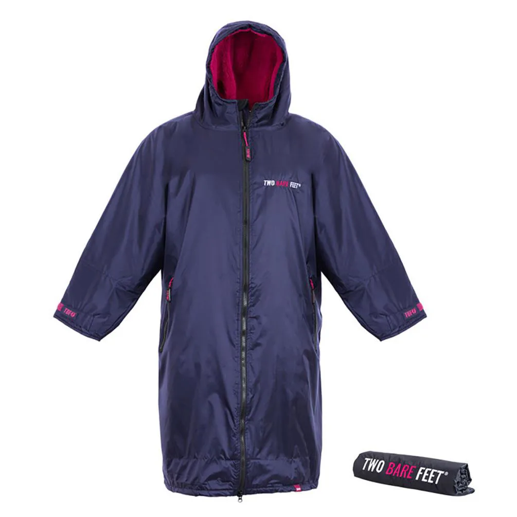 Two Bare Feet Weatherproof Changing Robe & Changing Mat - Navy / Raspberry