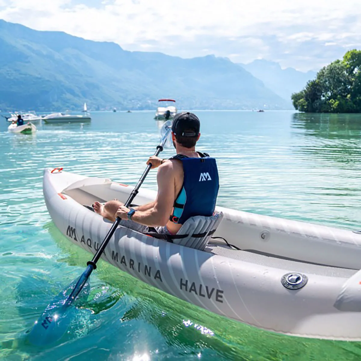 Aqua Marina KP-2 Adjustable Fiberglass Kayak Paddle - Clear / Grey Extra Image 3