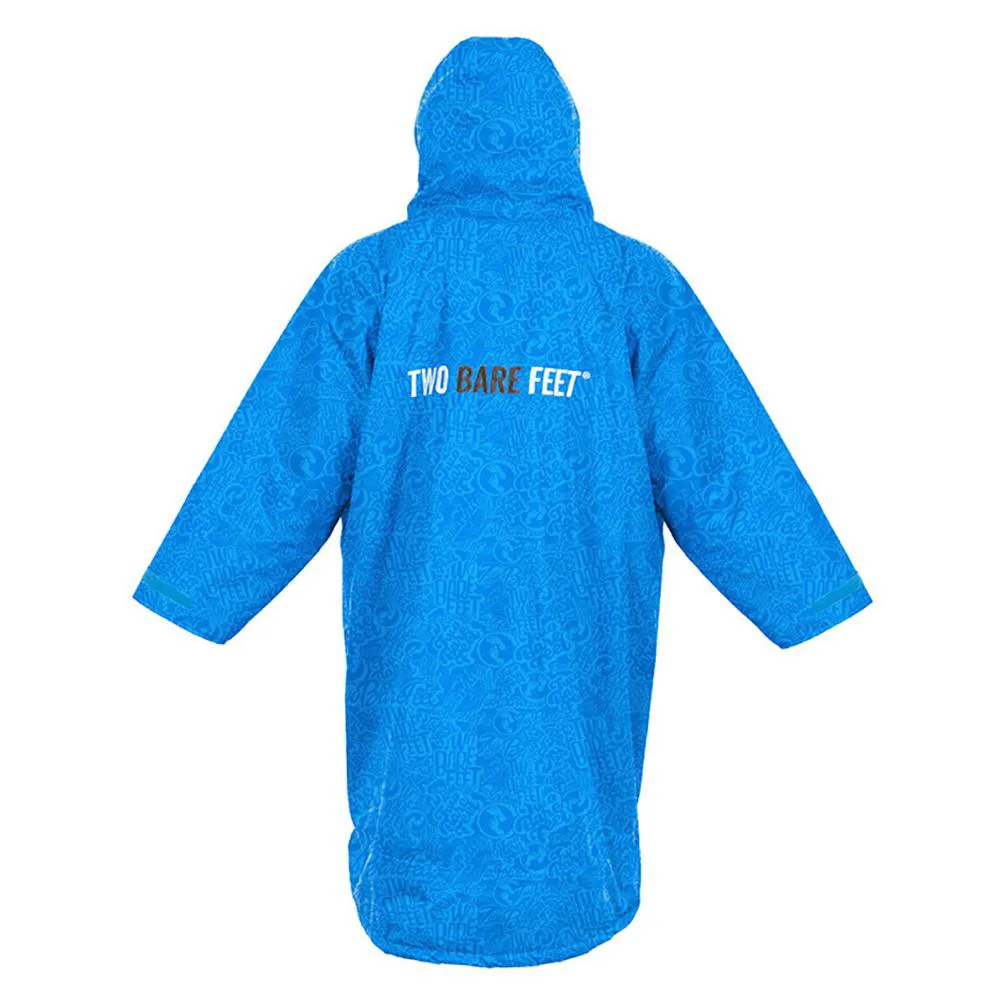 Two Bare Feet Weatherproof Classic Print Changing Robe - Blue / Charcoal Extra Image 1