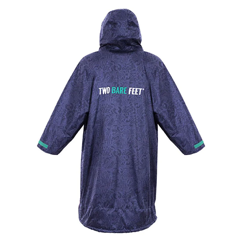 Two Bare Feet Weatherproof Classic Print Changing Robe - Navy / Teal Extra Image 1