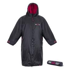 Two Bare Feet Kids Weatherproof Changing Robe &amp; Changing Mat - Black / Raspberry