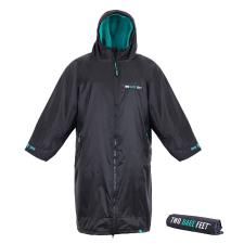 Two Bare Feet Kids Weatherproof Changing Robe &amp; Changing Mat - Black / Teal