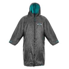 Two Bare Feet Kids Weatherproof Classic Print Changing Robe - Black / Teal