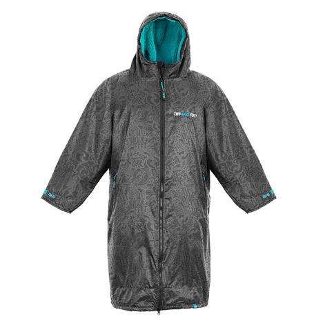 Two Bare Feet Kids Weatherproof Classic Print Changing Robe - Black / Teal  £69.99