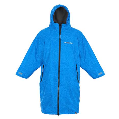Two Bare Feet Kids Weatherproof Classic Print Changing Robe - Blue / Charcoal  £69.99